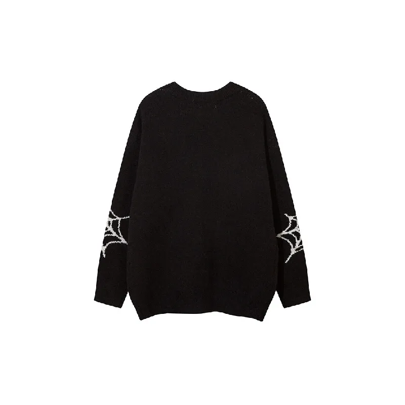 Retro Spider Cotton Blended Fabric Sweater-6