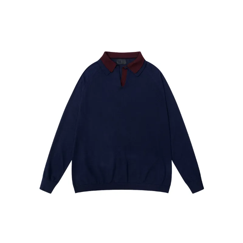 Retro Fake Two Piece Acrylic Fibres Sweatshirt-0