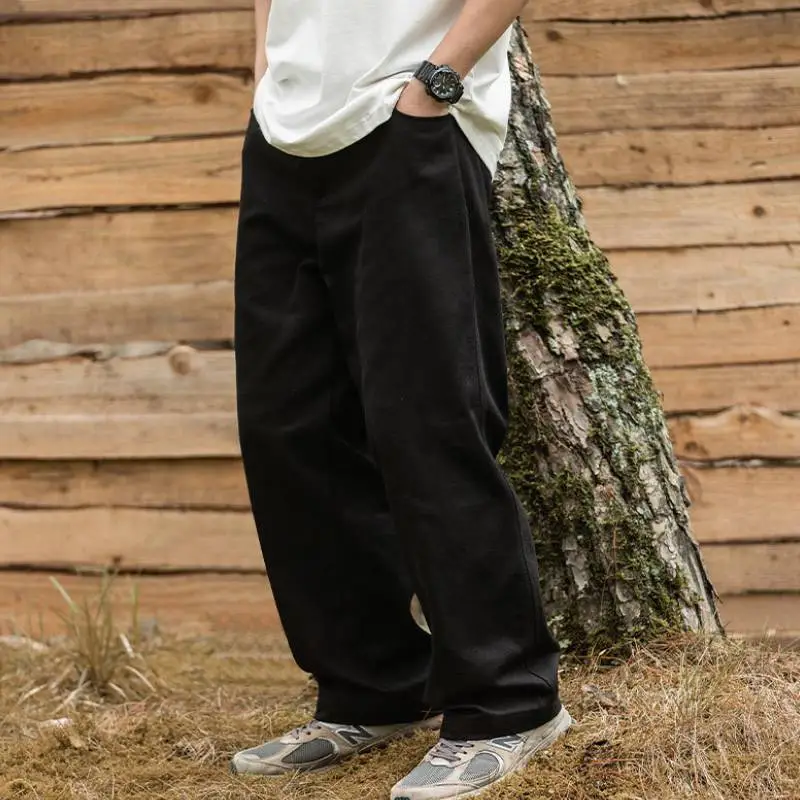 Retro Loose 100% Cotton Casual Pants-10