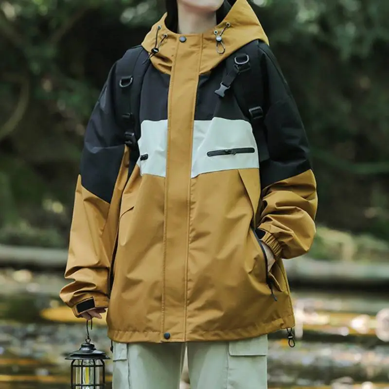 Basics Patchwork Polyester Outdoor Jacket-4