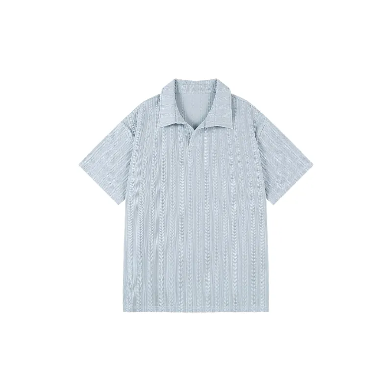 Basics Loose Blended Synthetic Fabrics T Shirt-0