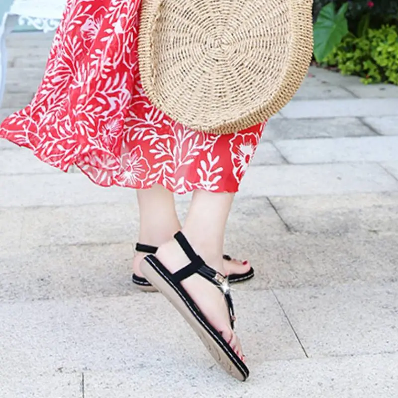 Simple Rhinestone Beach Sandals-2