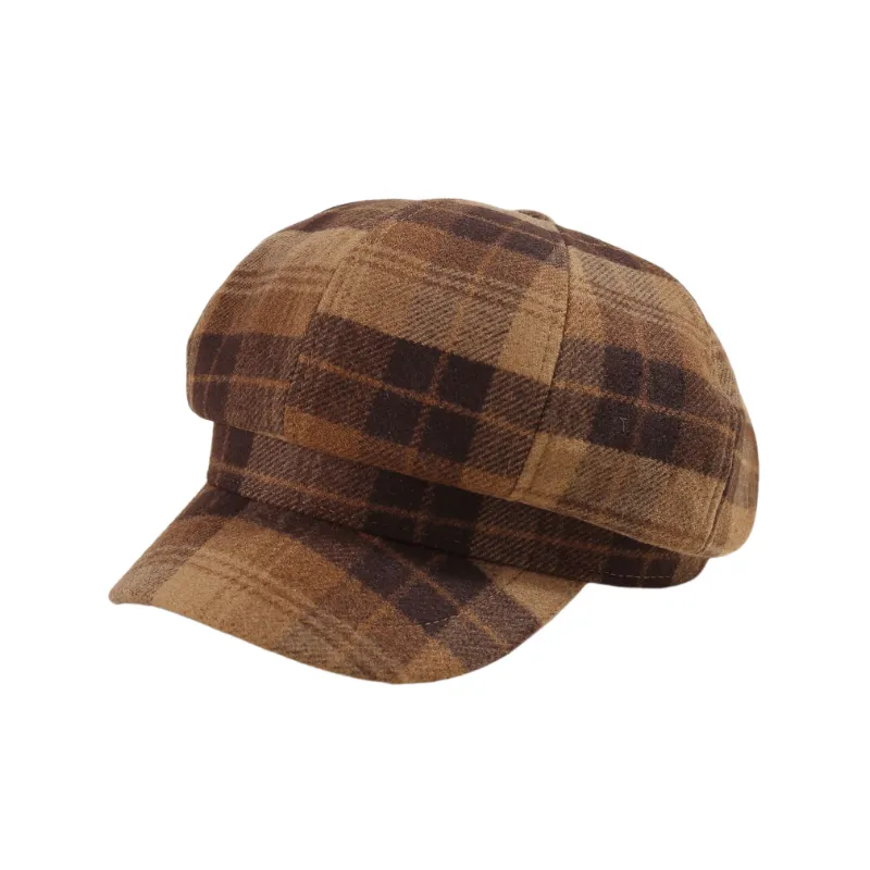 Casual Plaid Beret Women-0
