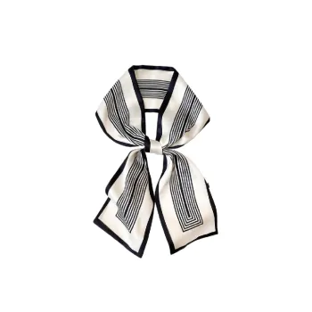 Retro Striped Silk Scarf