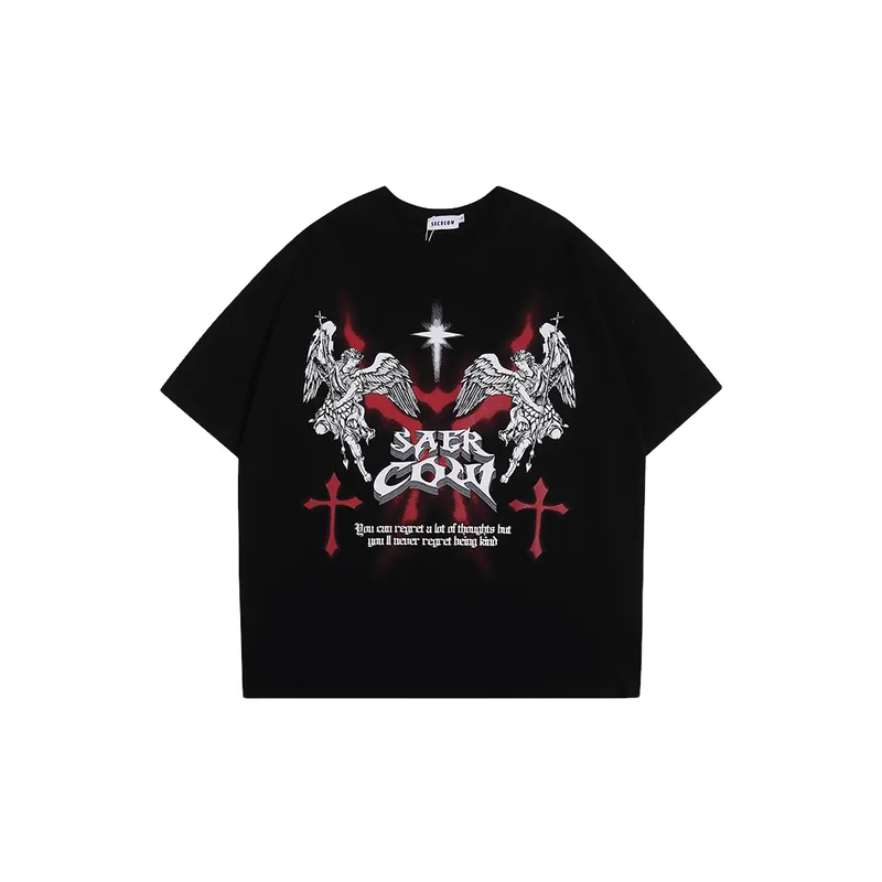 Angel Cross Neutral Short Sleeve T Shirt-4