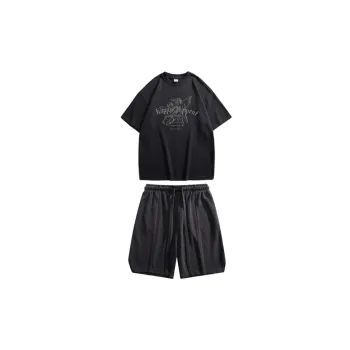 Versatile Short Sleeved T Shirt Couple Set