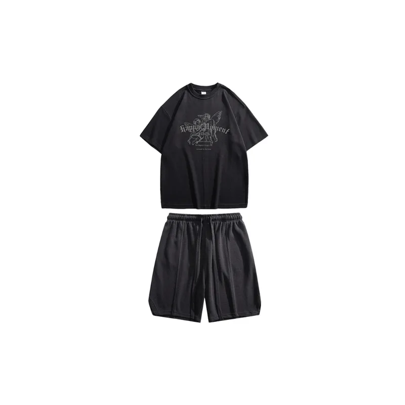 Versatile Short Sleeved T Shirt Couple Set-3