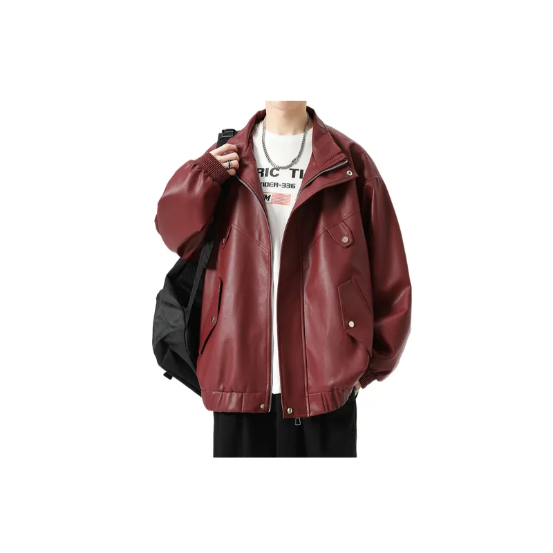 Retro Simple PU Jacket Women-8