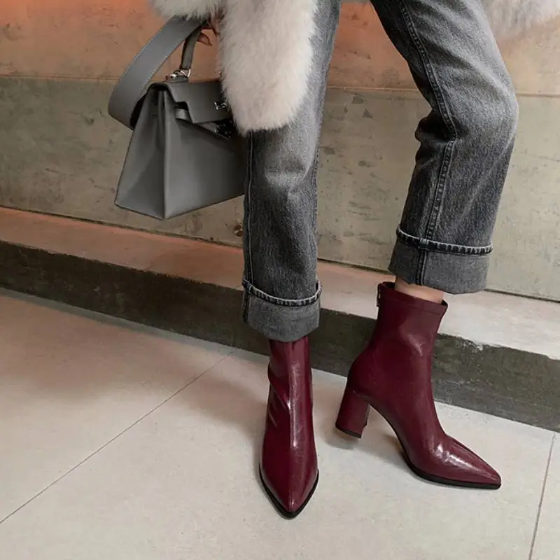 Elegant Plain Ankle Boots-9