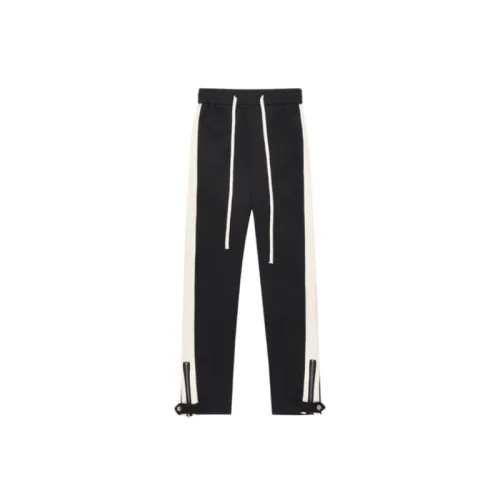 Vibe High Street Style Color Stitching Casual Wide Leg Trousers