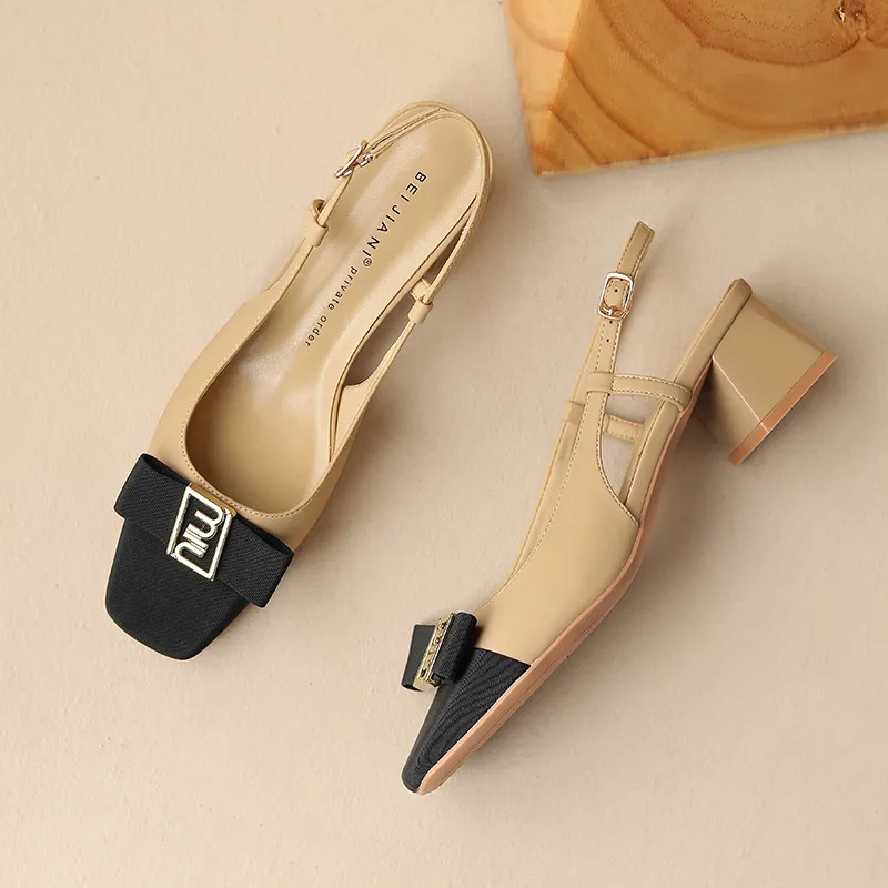 Elegant Contrast Color High Heels-1