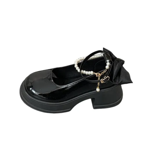 CHANEL Mary Jane Shoes Womens Black White