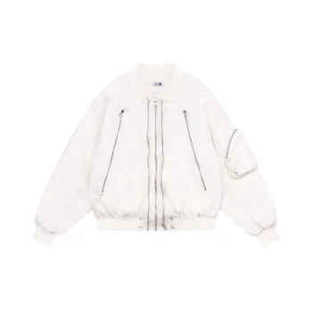 High Street Retro Multi zipper Decorated Flight Jacket