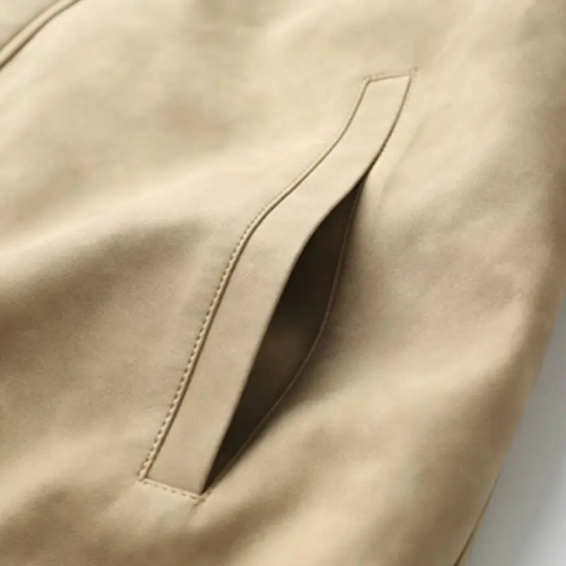 Casual Retro Artificial Leather Jacket-7