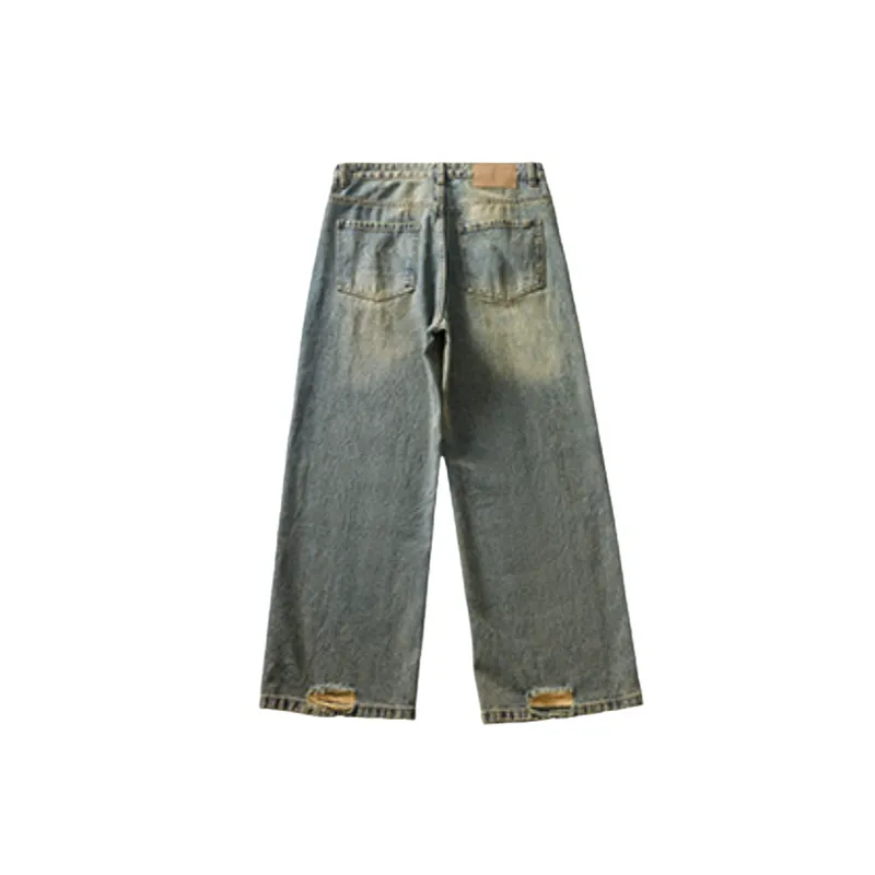 Fashionable Loose Straight Leg Jeans-1