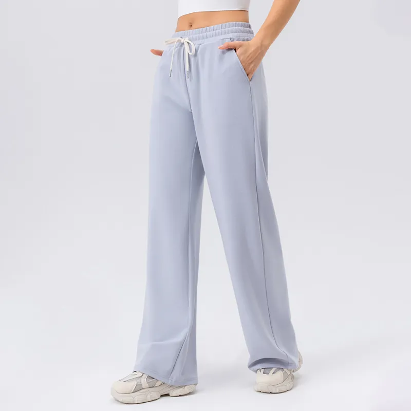 Casual Loose Cotton Polyester Blend Sports Pants Women-6