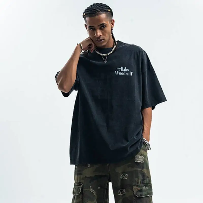 Retro Washed Cotton T Shirt-2