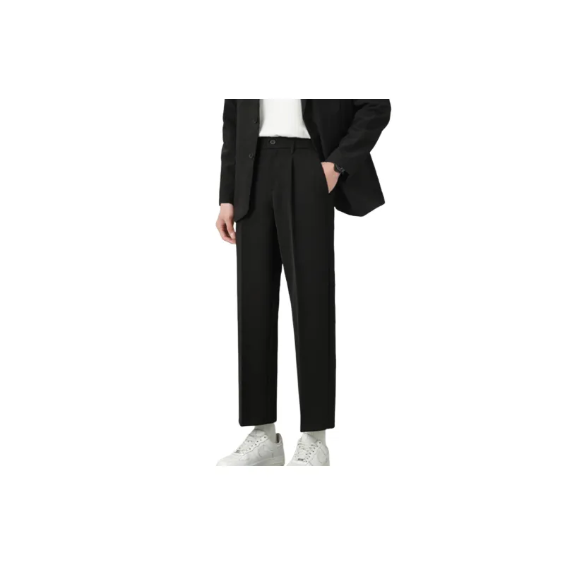 Loose Casual Blended Synthetic Fabrics Suit Trousers Unisex-2