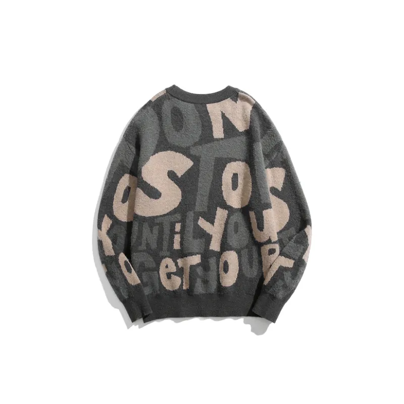 New Vintage Loose Trendy Brand Round Neck Thickened Knitwear swag OOTD-1