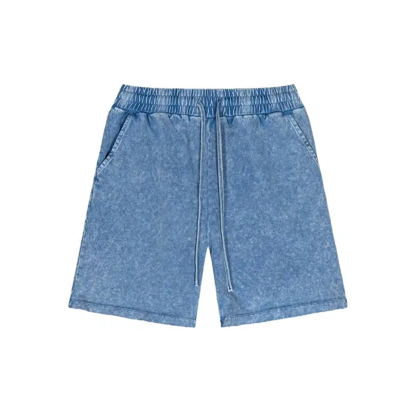 Retro Distress Denim Shorts-0
