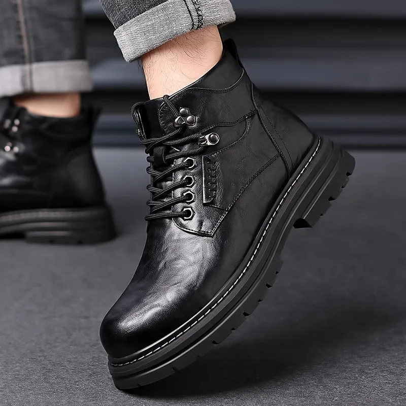 Fashionable Plain Waterproof Martin Boot-2