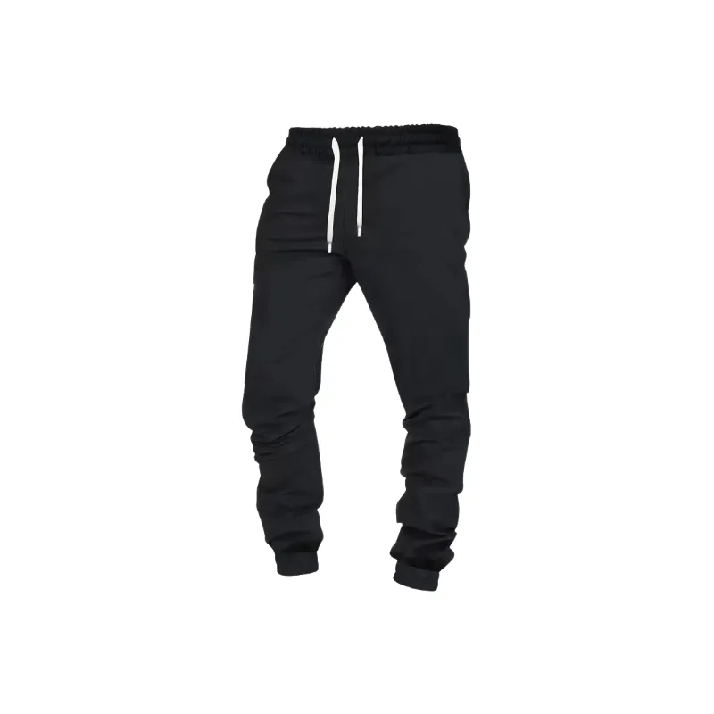 Simple Regular Polyester Casual Pants-4