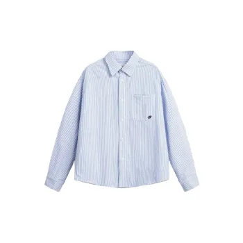 Retro Striped Long Sleeve 100% Cotton Shirt