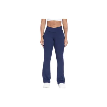 Simple Plain Blended Synthetic Fabrics Workout Pants Women