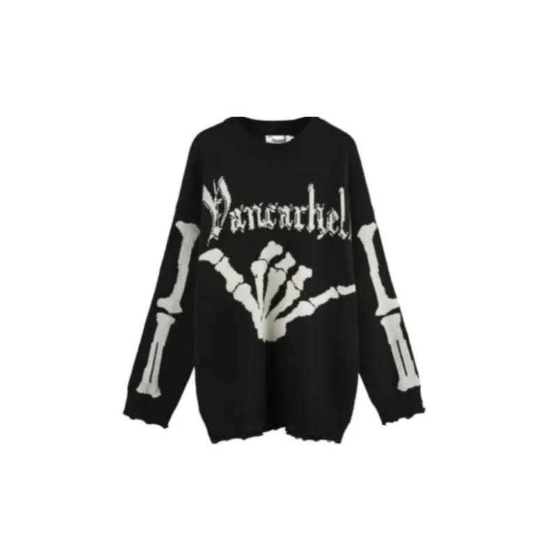 New High Street Niche Oversize Jacquard Crewneck Sweater-0