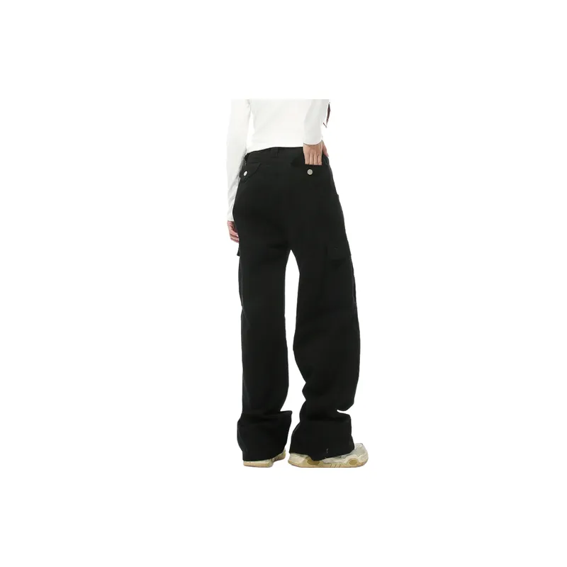 Retro Loose Cotton Cargo Pants-5