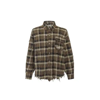 Ripped Loose Cotton Blended Fabric Shirt