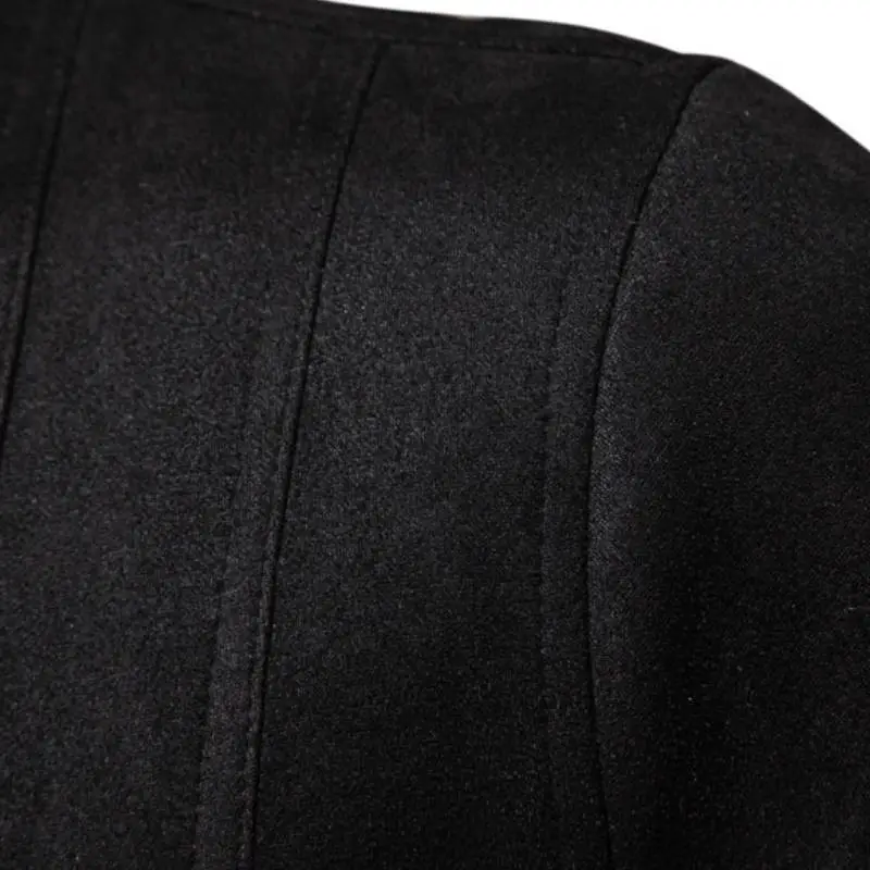Fashionable Plain Blended Synthetic Fabrics Jacket-2