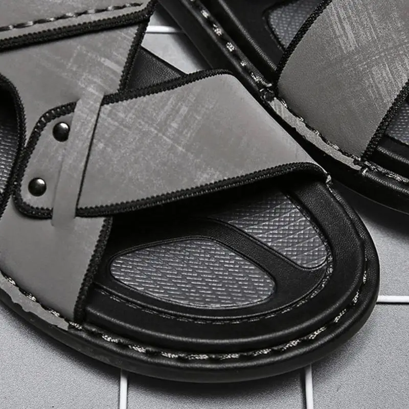 Simple Plain Beach Sandals-4