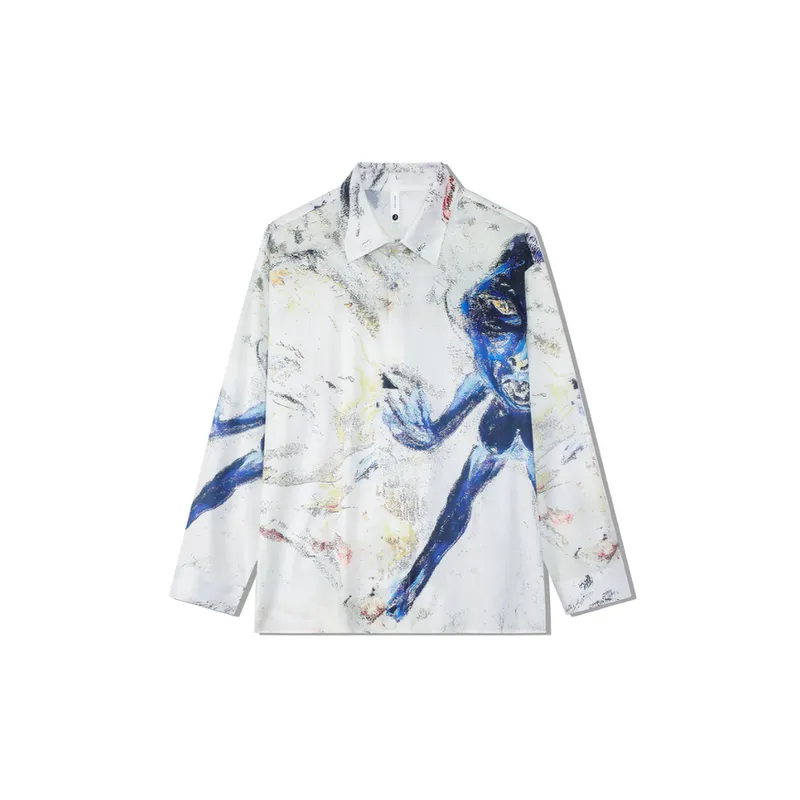 Retro Painting Art Print Long Sleeve Shirt-0