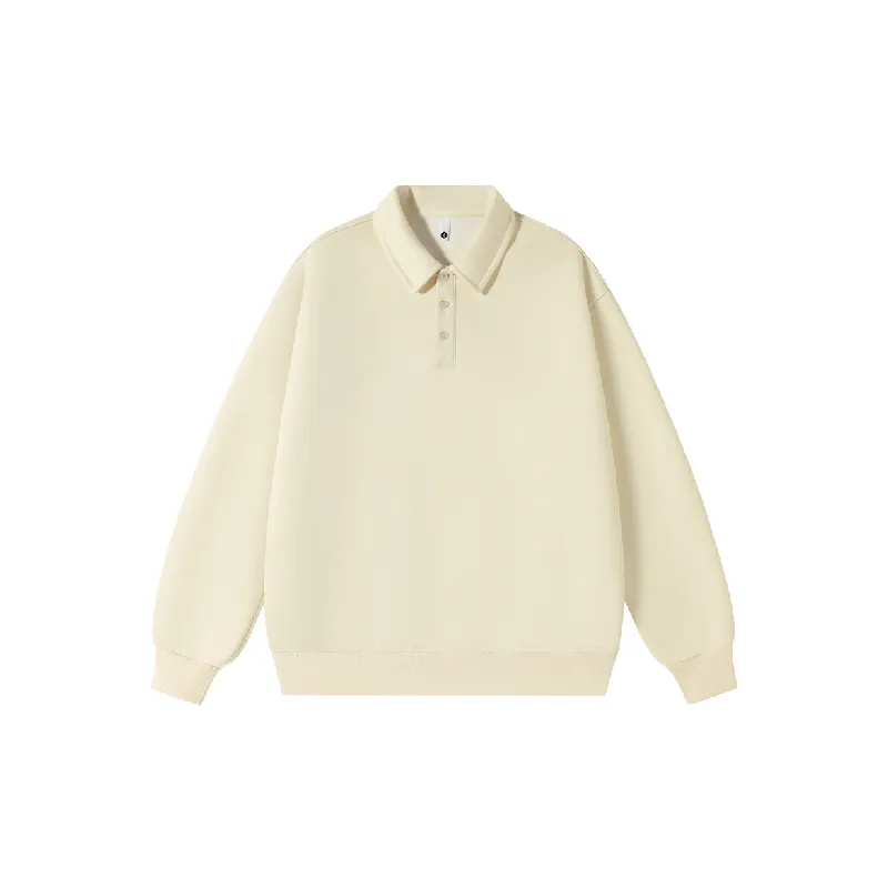Loose Plain Corduroy Polo Unisex-2