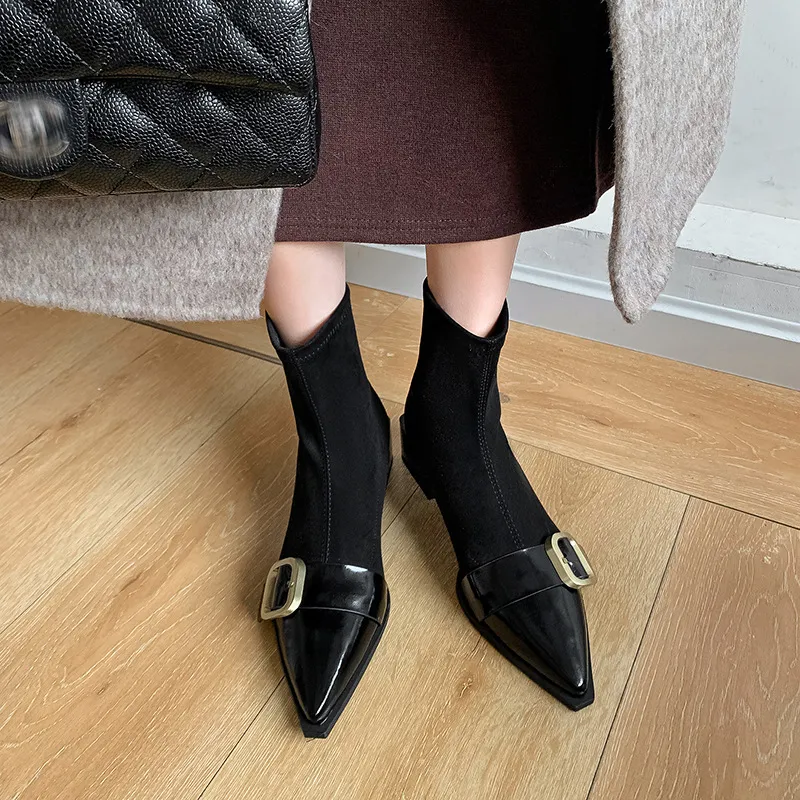 Fashion Zipper Ankle Boots-1