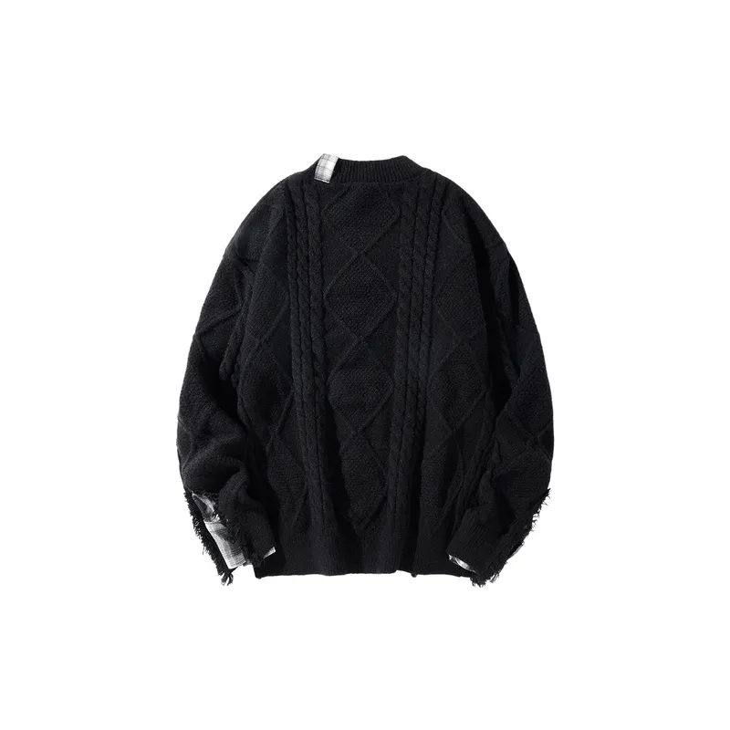 Retro Casual Loose Ripped Sweater-1