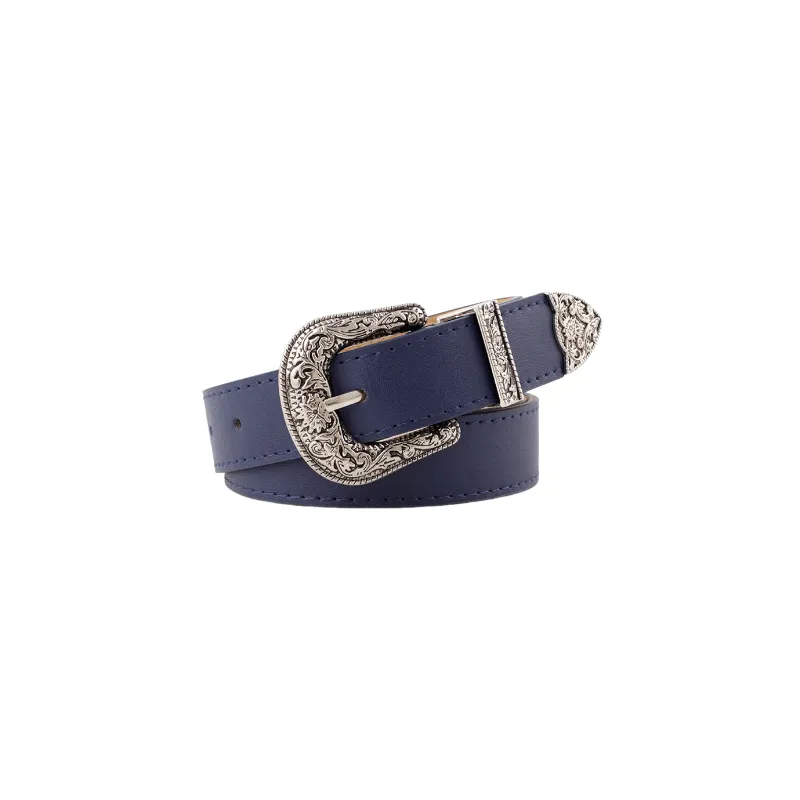 Retro Plain Leather Belt Women-4