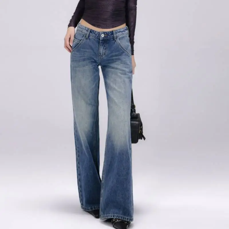 Retro Washed Jeans Women-2