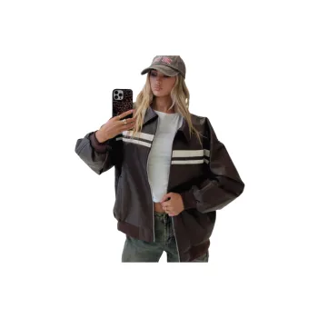 Fashionable Loose Leather Jacket Women