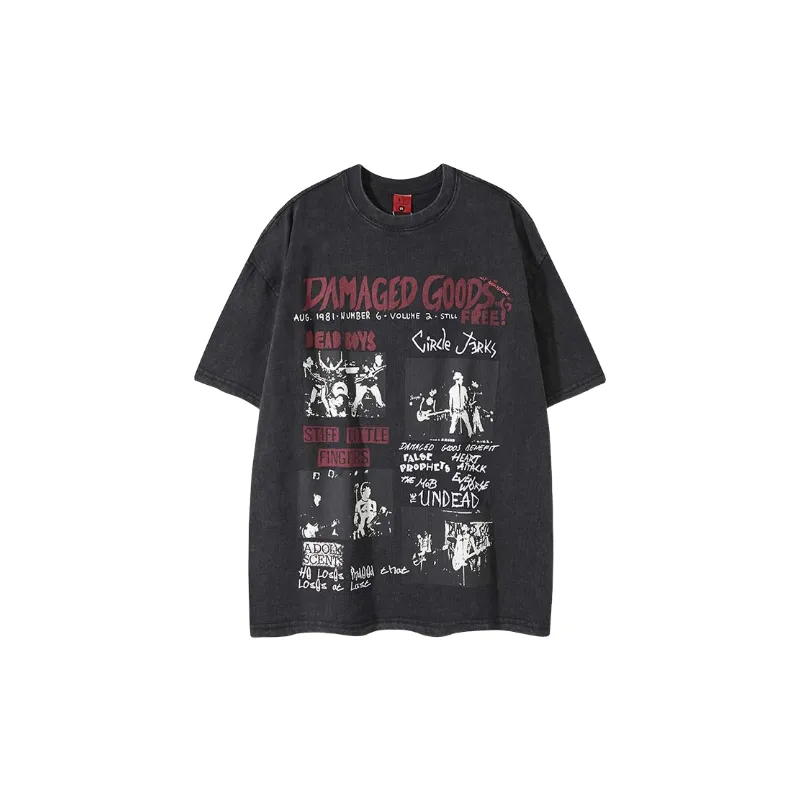 Street Print Cotton Blended Fabric T Shirt-0