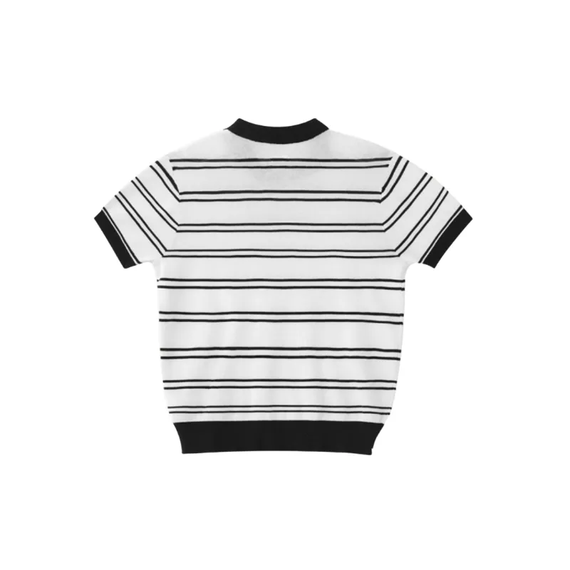 Simple Striped Tencel T Shirt-5
