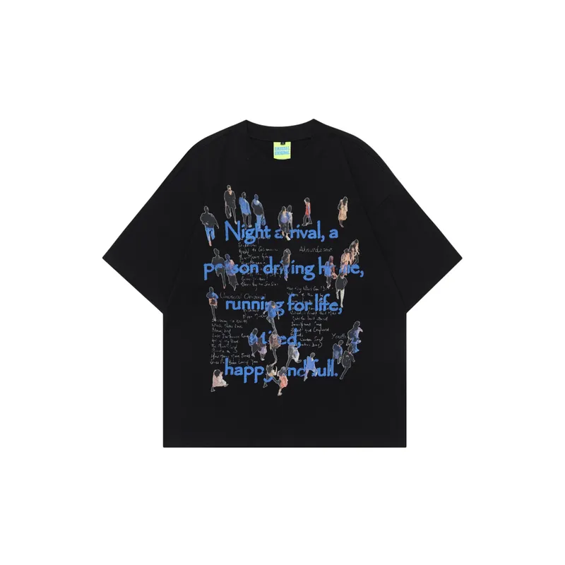 High Street Short Sleeved Small Character Printed T Shirt-2
