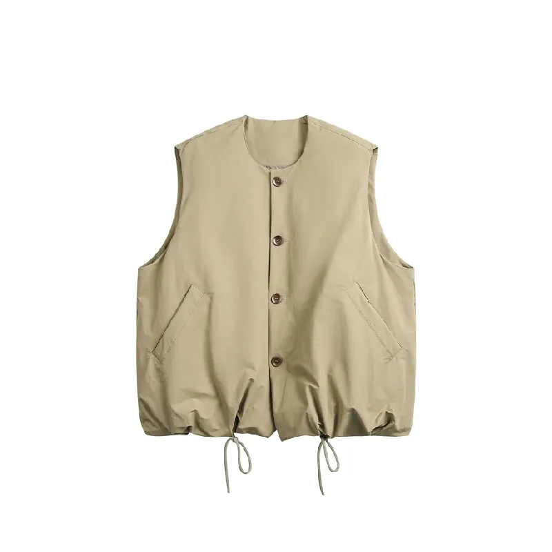 Casual Loose Blended Synthetic Fabrics Vest-0