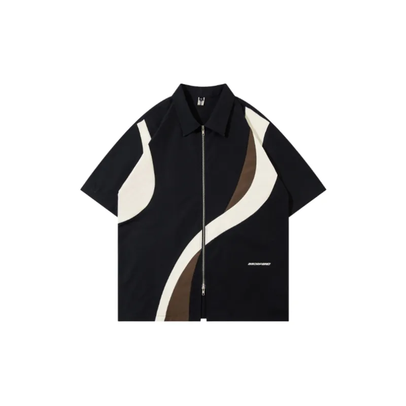 Fashionable Zipper Cotton Shirt Unisex-2