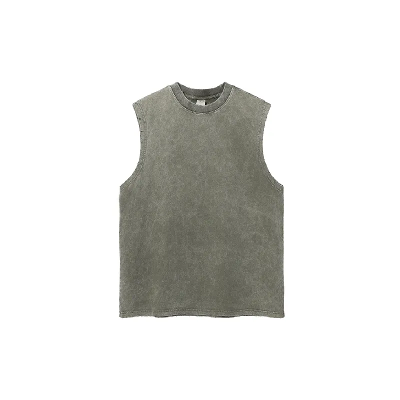 Retro Plain Cotton Vest-8