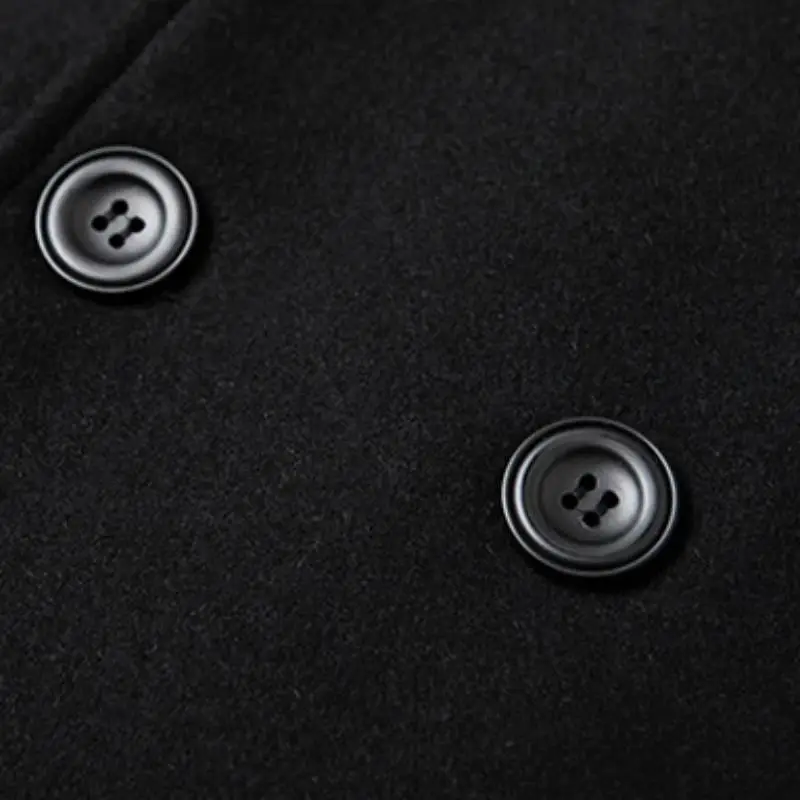 Fashionable Plain Woolen Fabric Coat-3