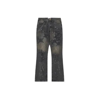 Retro Distressed Washed Jeans
