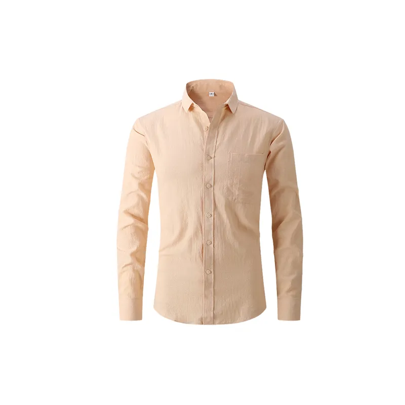 Casual Plain Cotton Blended Fabric Shirt-8