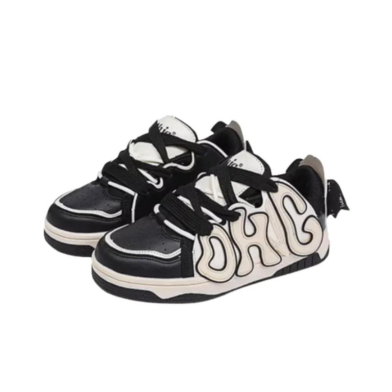 Niche Design Sense All match Breathable Thick soled Casual Board Shoes-0